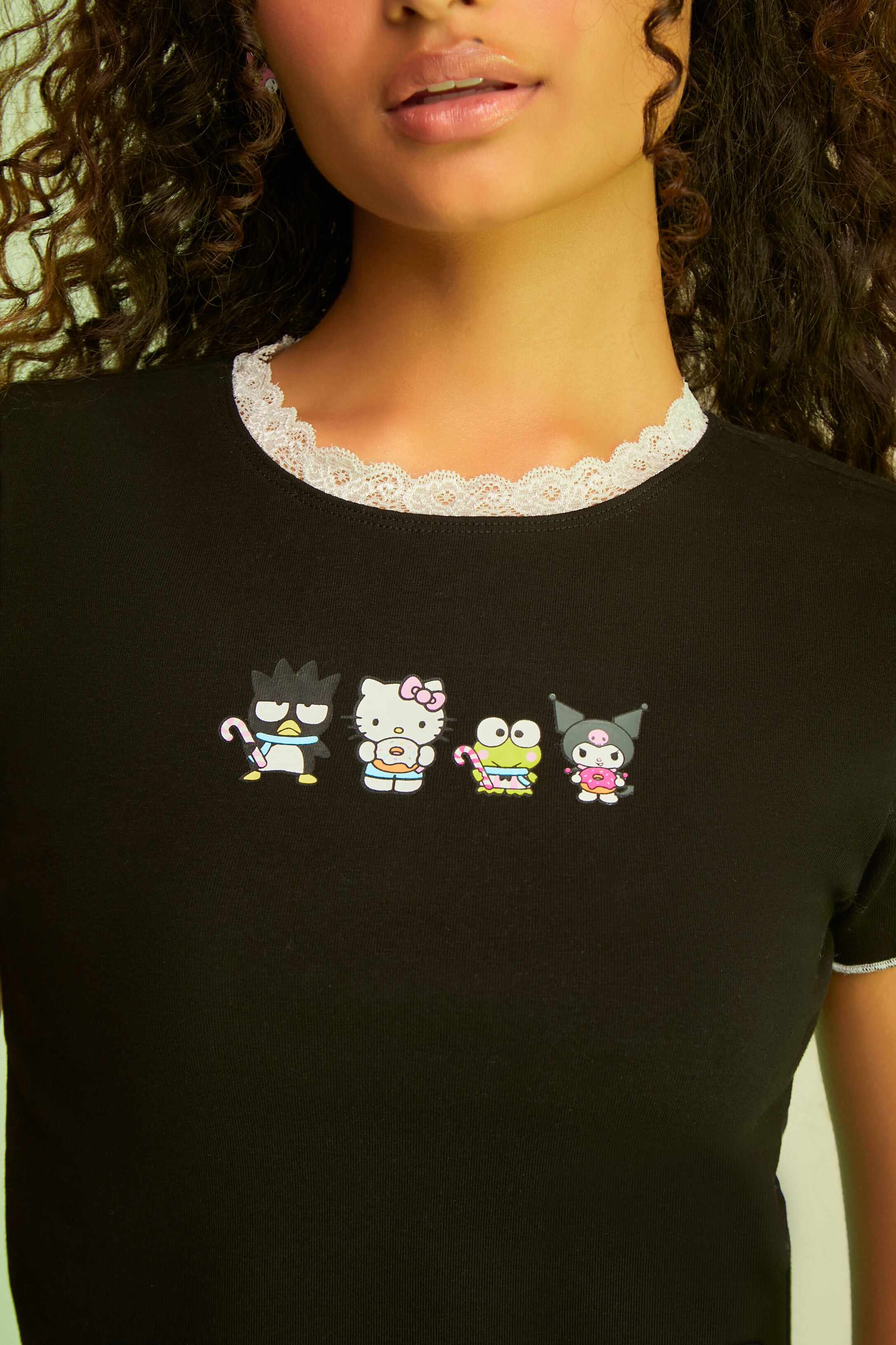 Women Apparel | Hello Kitty & Friends Graphic Baby Tee Black Forever21 - QZ92295