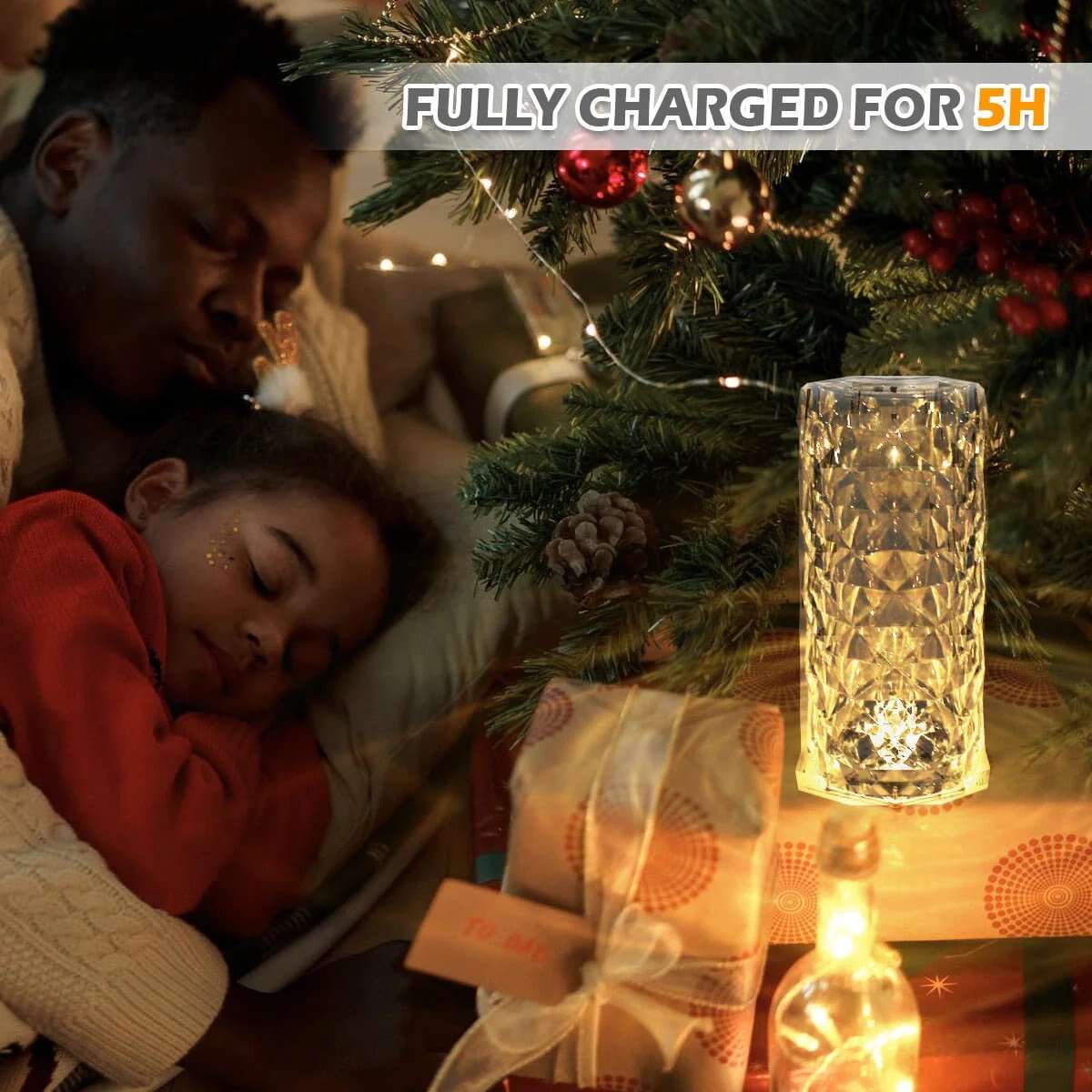 16 Color LED Crystal Rose Table Lamp