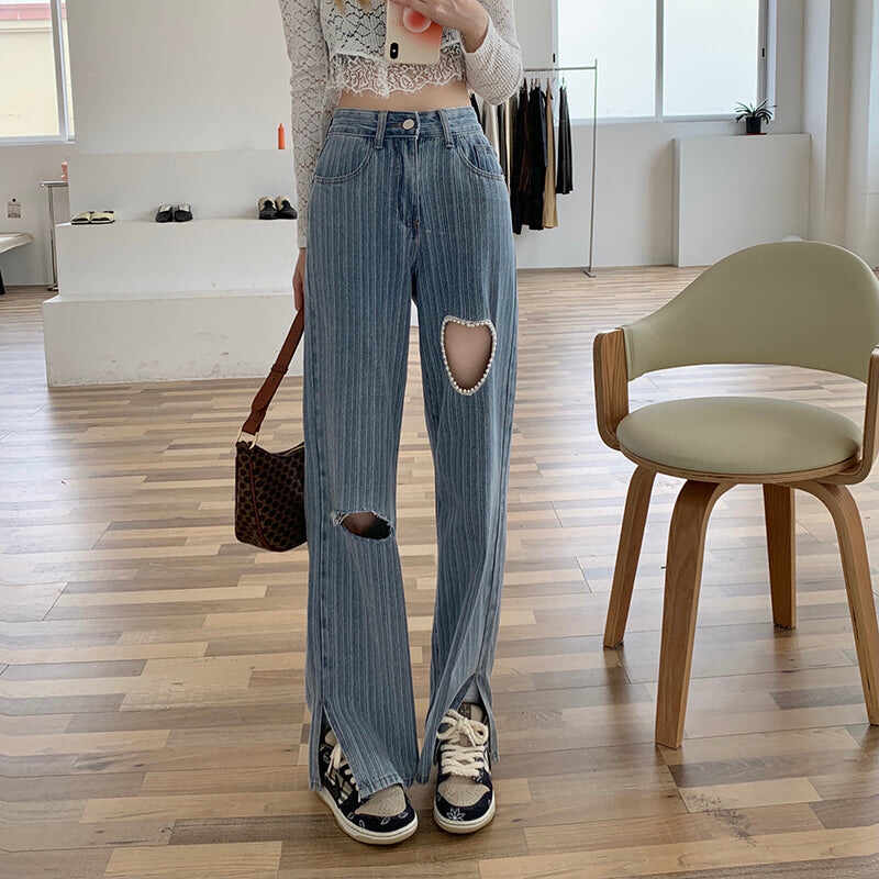 Waist Straight Jeans