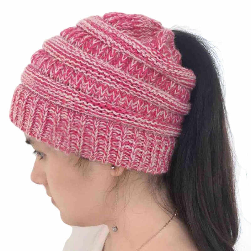 Soft Knit Ponytail Beanie