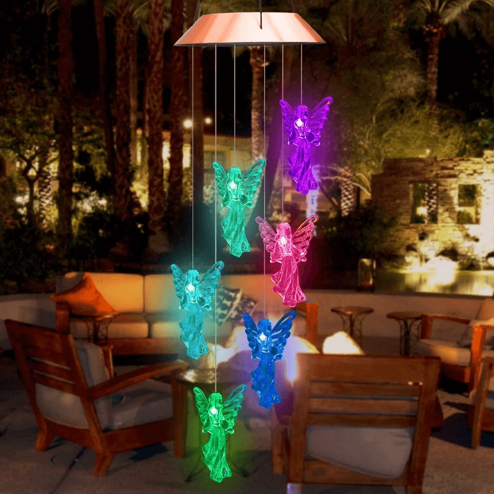 Solar Guardian Angel Wind Chime Lights