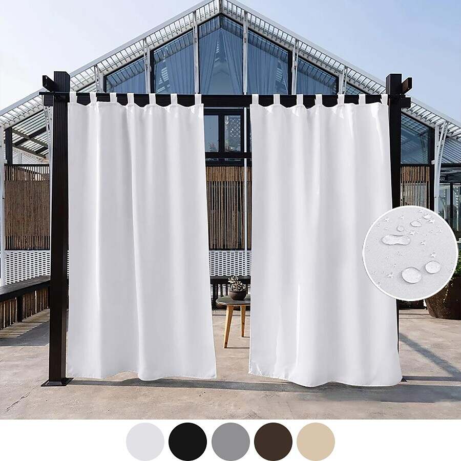 2 Panels Outdoor Curtain Privacy Waterproof