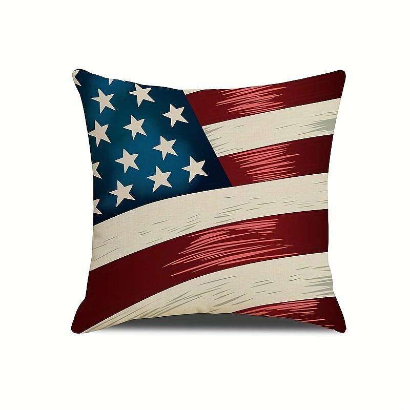 Independence Day Double Side Pillow Cover 4PC Soft Decorative Square Cushion Case Pillowcase for Bedroom Livingroom Sofa Couch Chair