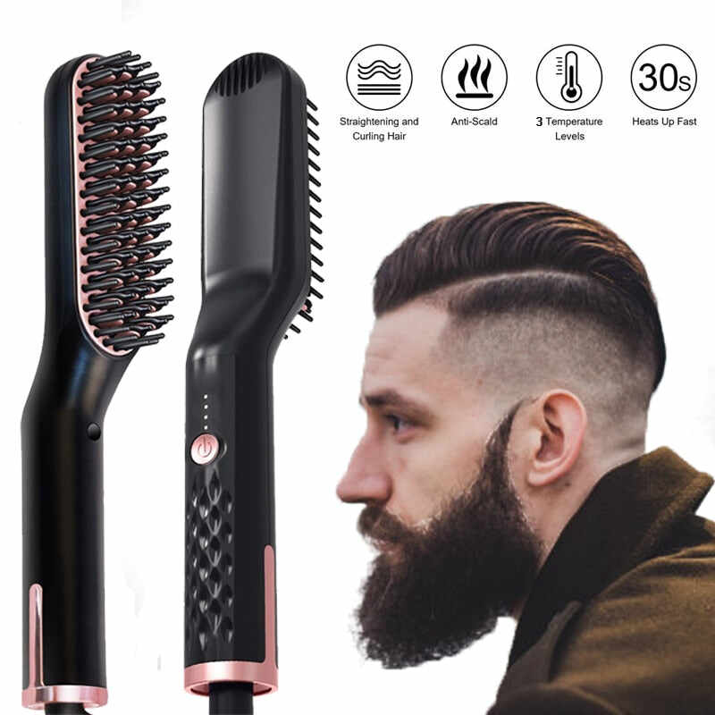 BEARD AND HAIR STRAIGHTENER BRUSH