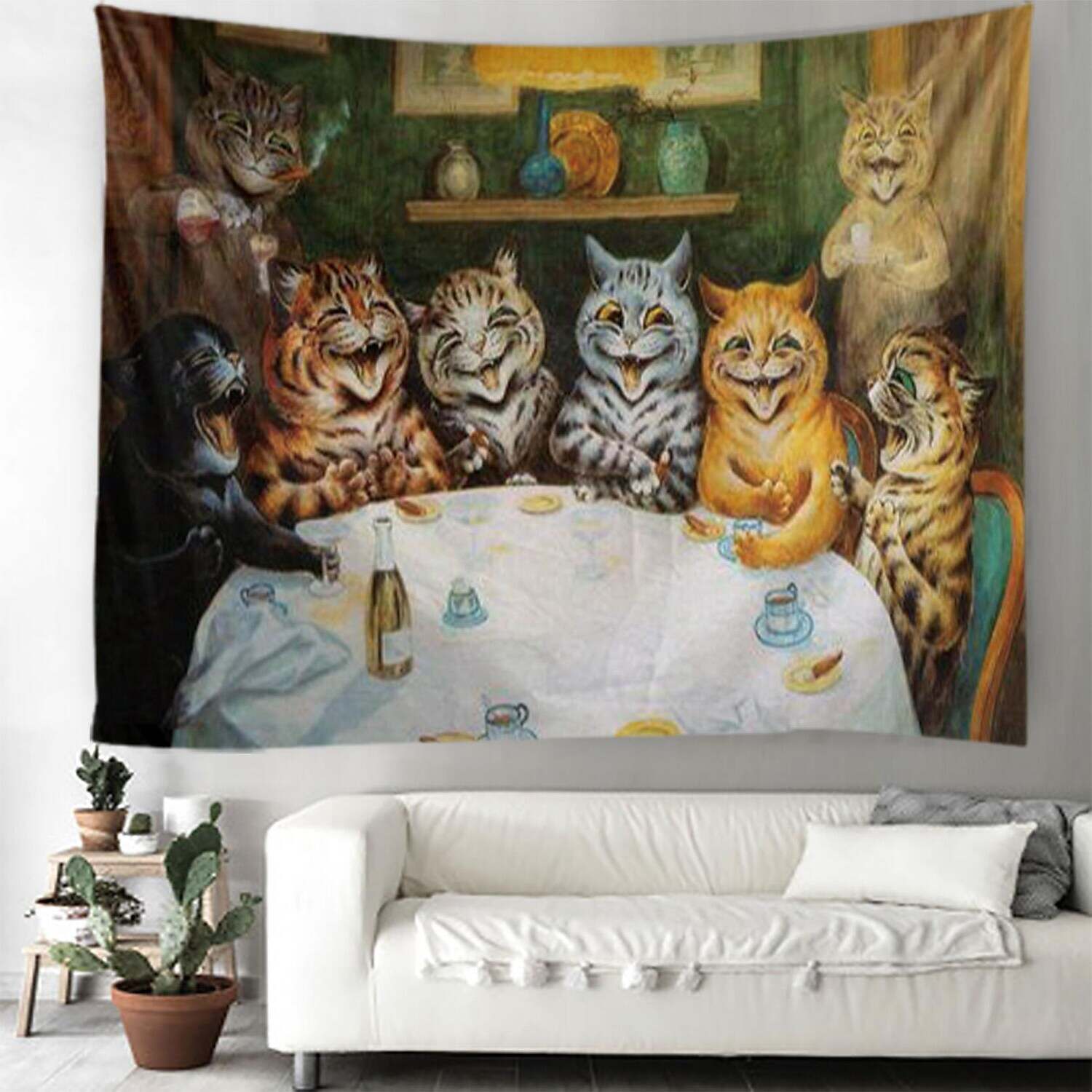 Funny Large Wall Tapestry Cat Art Decor