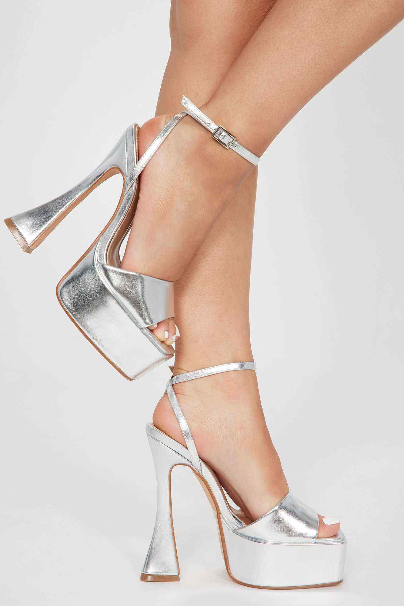 New Look Platform Heels   Silver