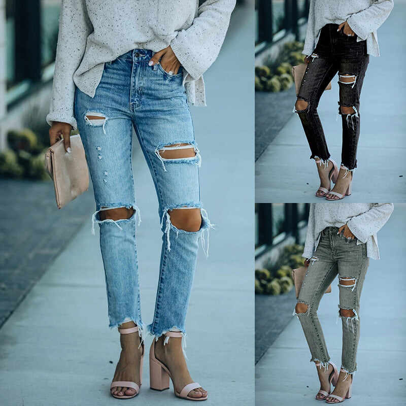 Denim Holes Sexy Trousers