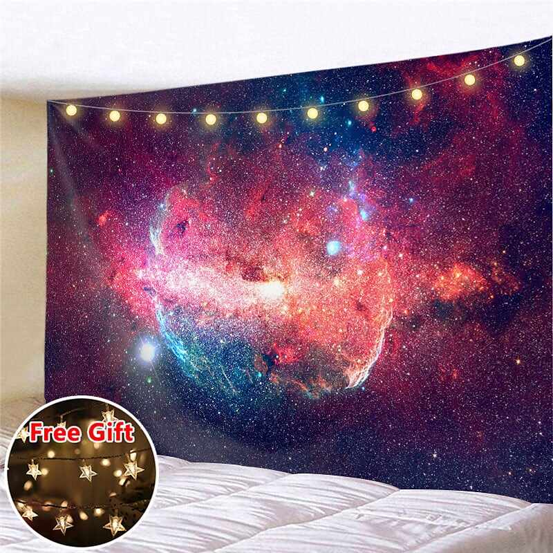 Landscape LED Lights Wall Tapestry Art Decor Galaxy Universe Print