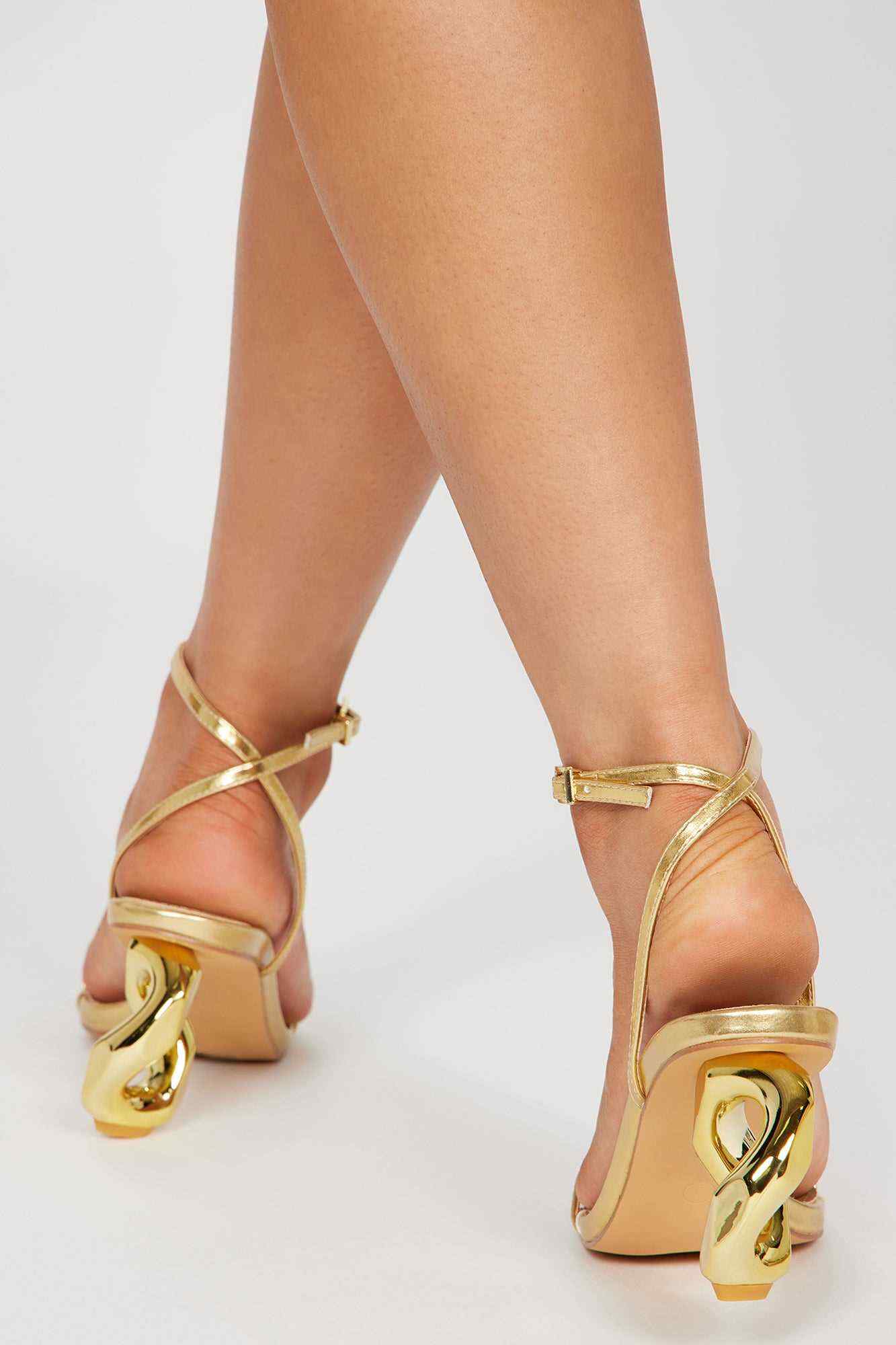 Evening Best Heeled Sandals   Gold