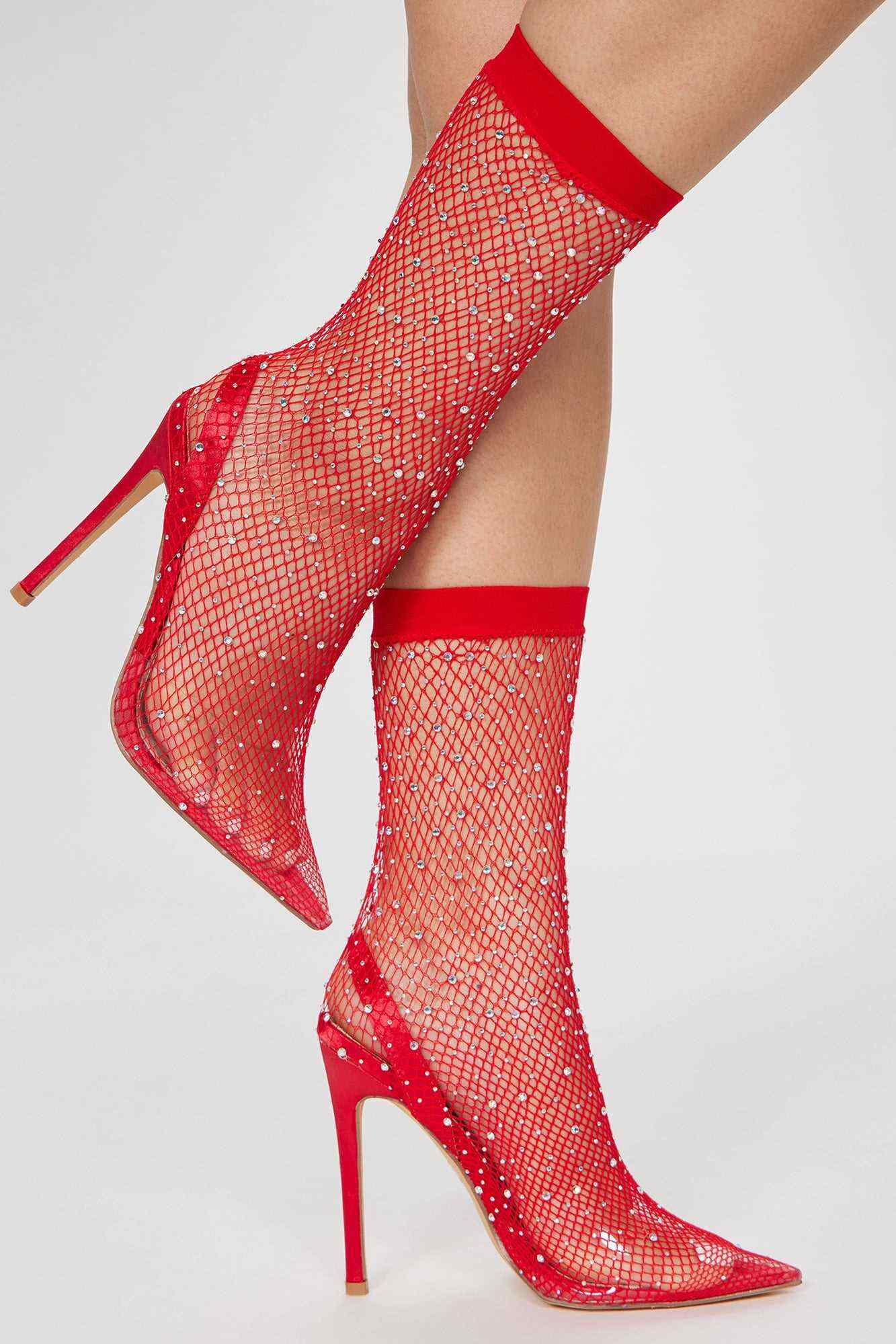 Highly Classified Rhinestone Pump   Red