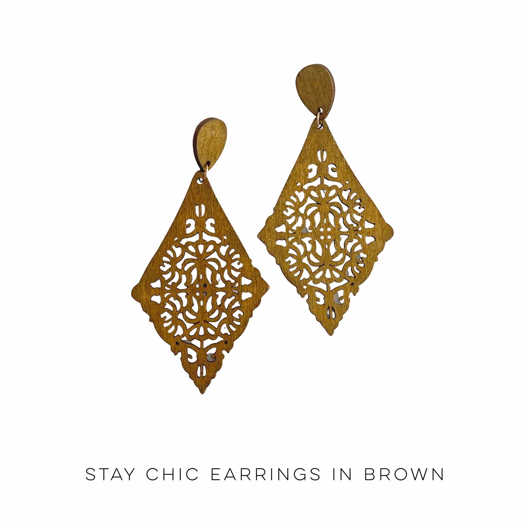 Stay Chic Earrings in Brown