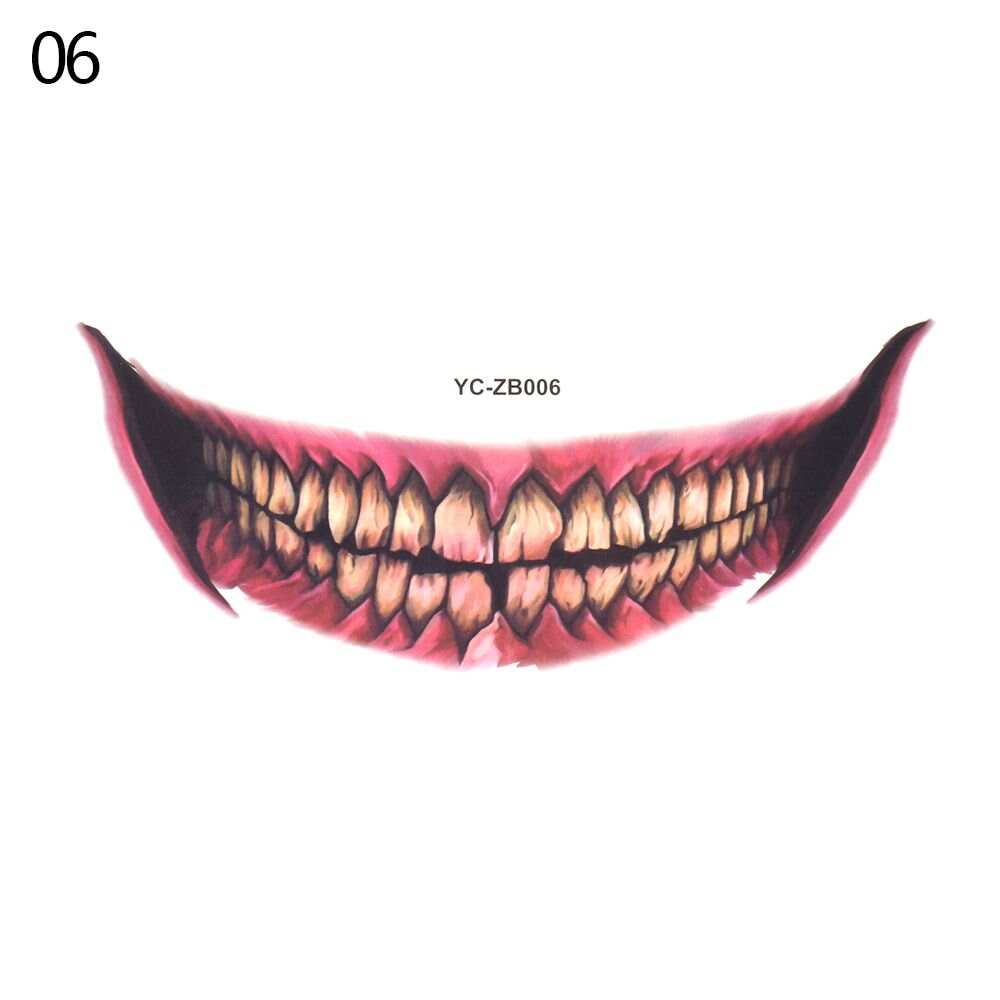 Halloween Mouth Tattoo Sticker Scary Lip DIY Decoration