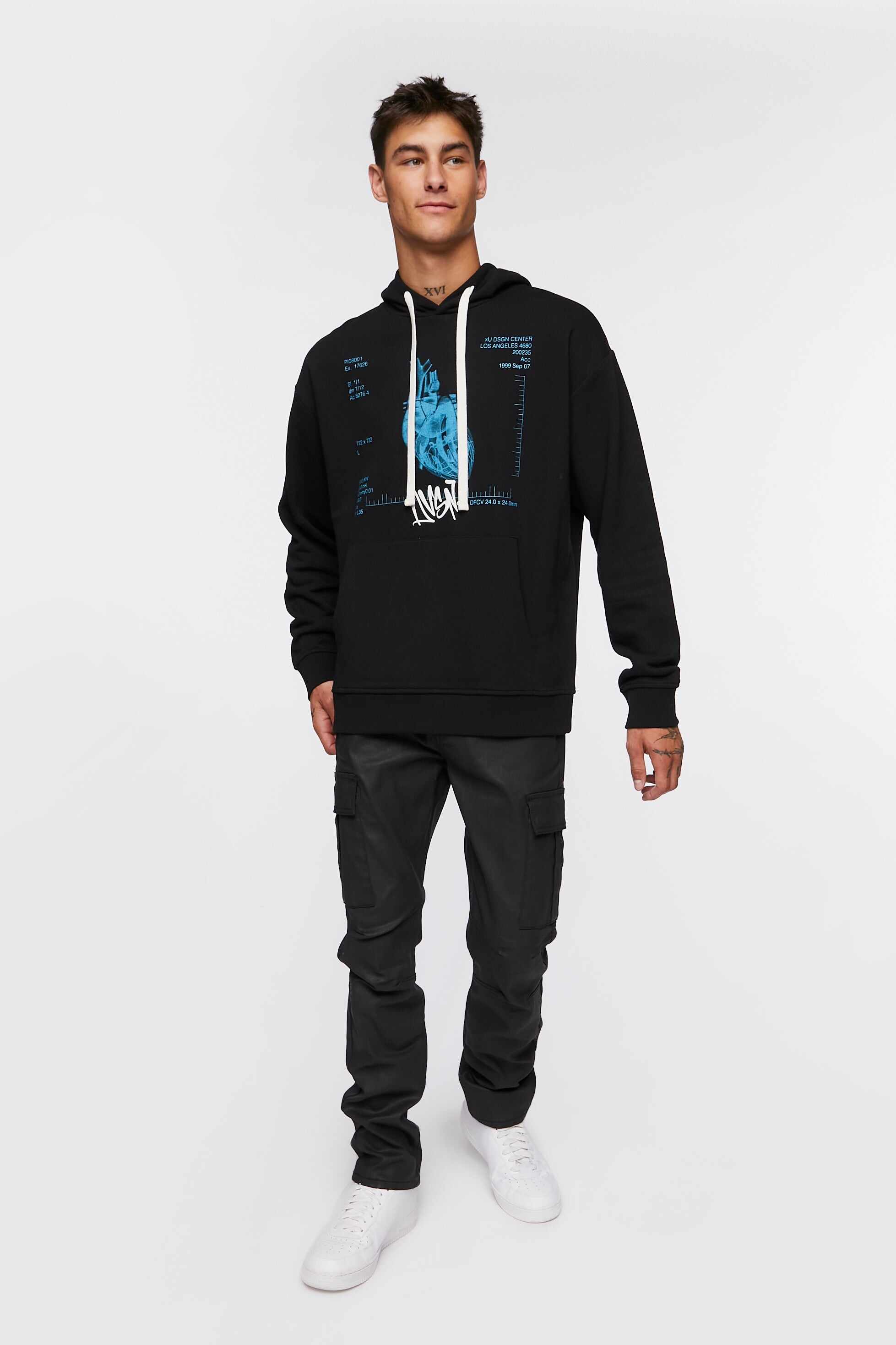 Men Apparel | DVSN Graphic Hoodie Black Forever21 - TK59551