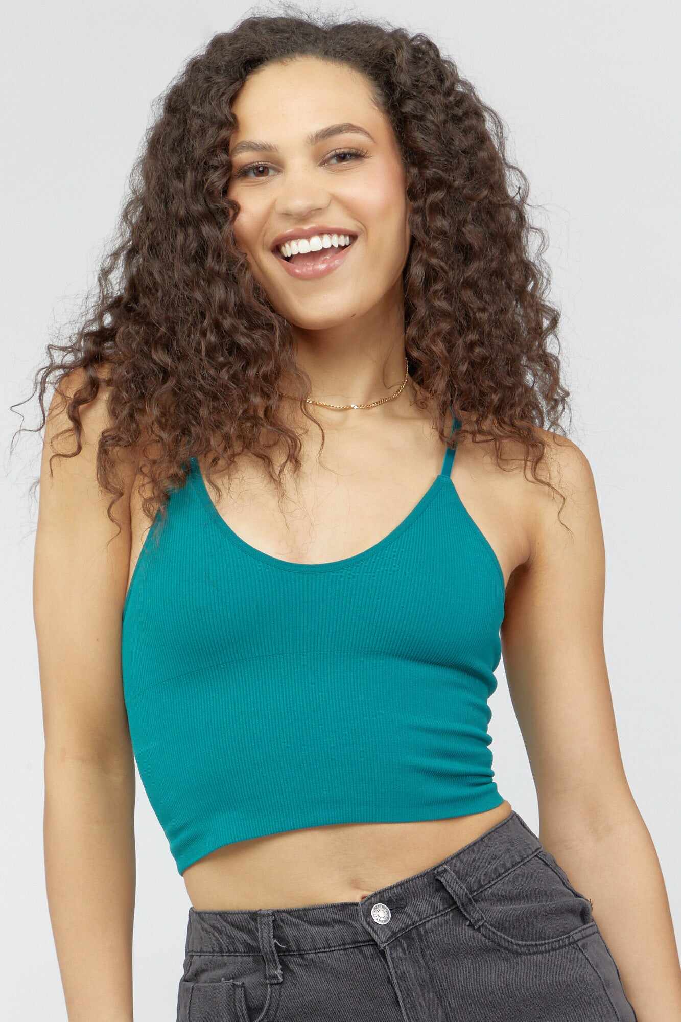 Women Apparel | Seamless Ribbed Cropped Cami Ivory Forever21 - DV17620