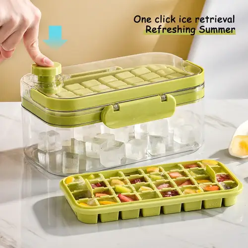 2 In 1 Press Ice Cube Making Mould andStorage Box with Lid Portable