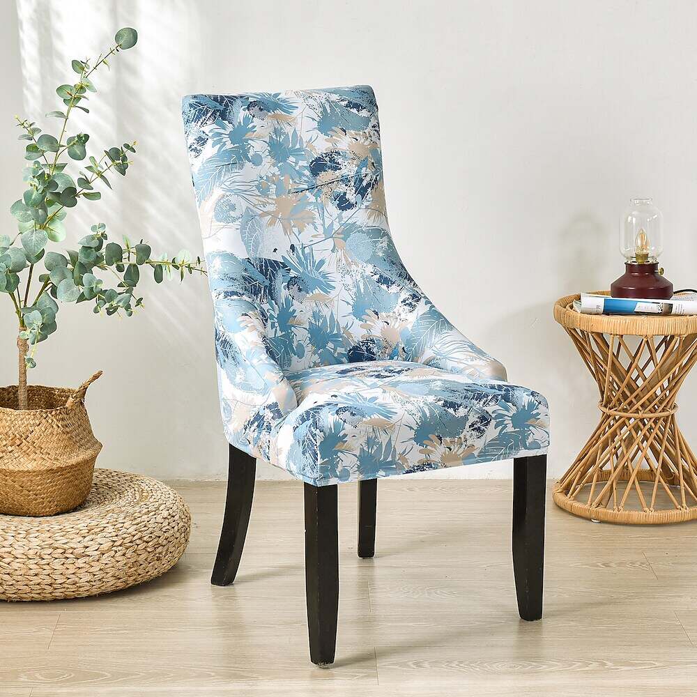 Stretch Wingback Chair Cover Boho/Flower Pattern