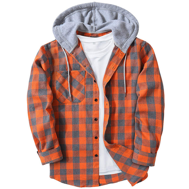 plaid hooded jacket - Buy 3 and get free shipping