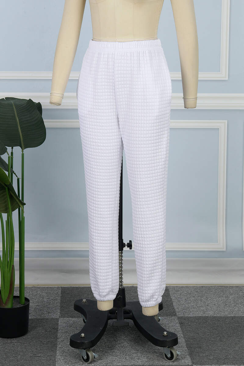 Light Gray Street Solid Patchwork Regular Mid Waist Straight Solid Color Bottoms