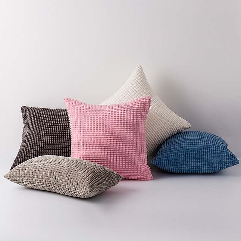 Corn Textured Striped Throw Pillow Covers