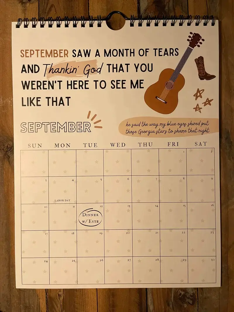 🎤📆 2024 Lyrics Wall Calendar-👍