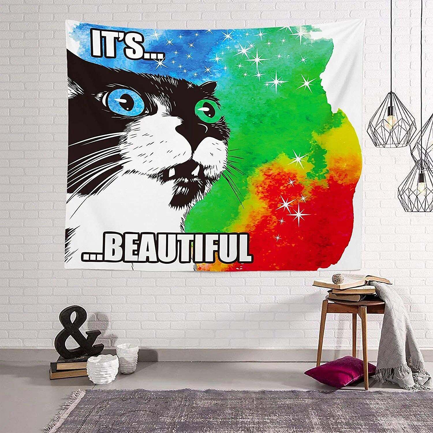 Funny Wall Tapestry Art Decor Wall Hanging Cat Backdrop