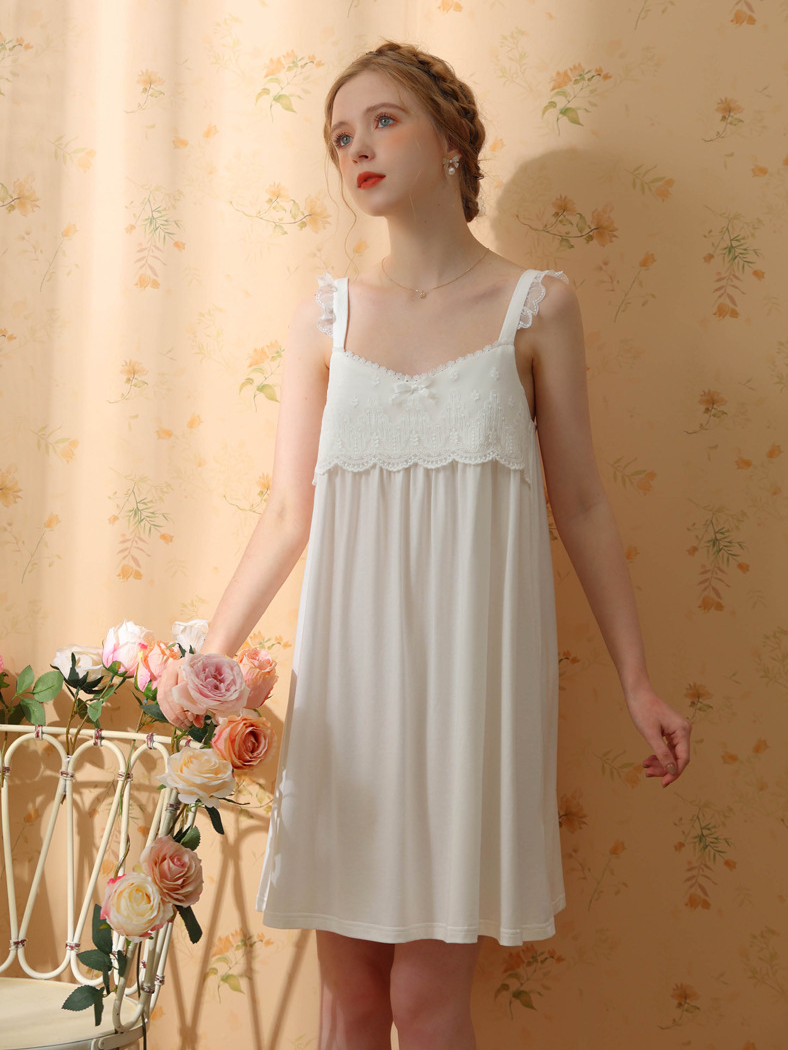 Casual Cotton Loose Spaghetti Nightdress