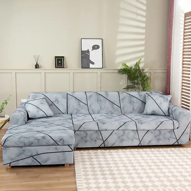 Stretch Sofa Cover Slipcover Geometric Pattern