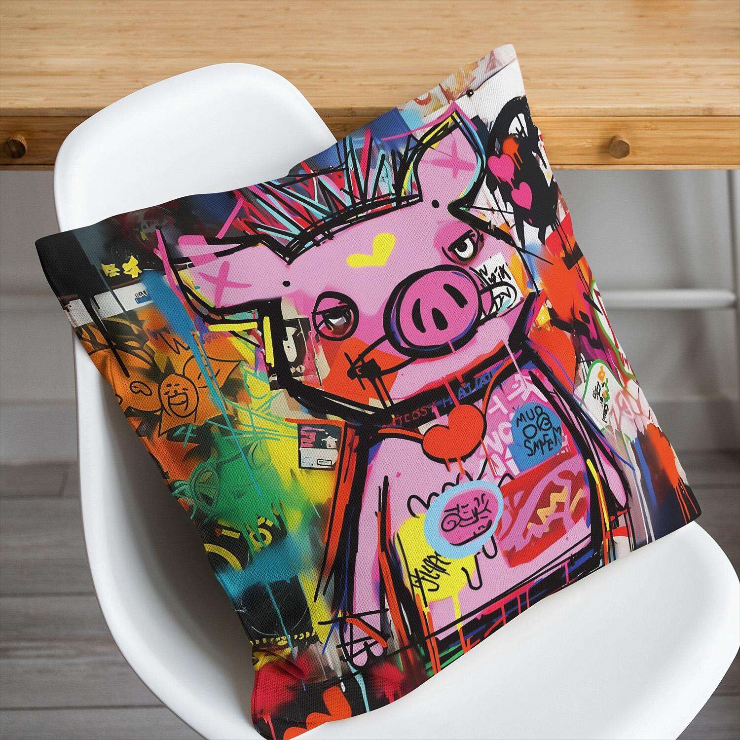 Graffiti Pig Pillow Cover 4PC