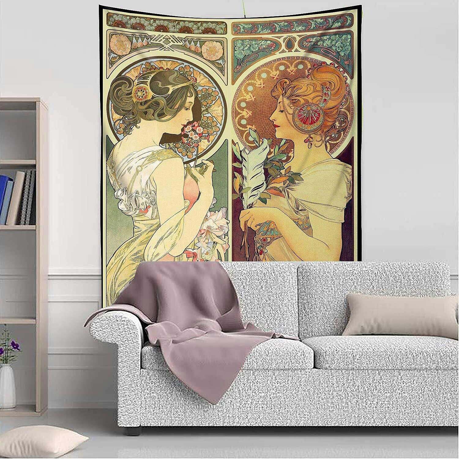 Art Nouveau Lady Victoria Tapestry Medieval Wall Art Decoration