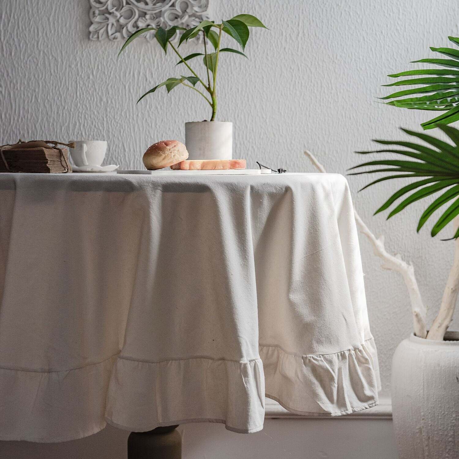 Farmhouse Style Pastoral Tablecloth Cotton Linen Fabric Table Cloth