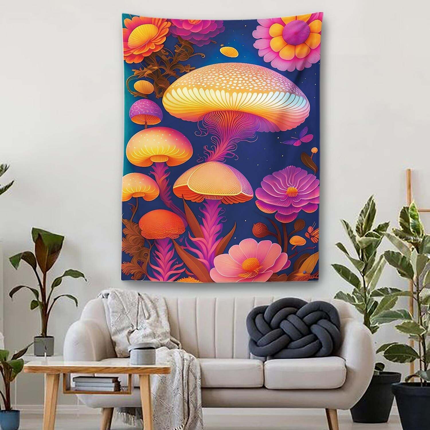 Trippy Mushroom Wall Tapestry Art Decor