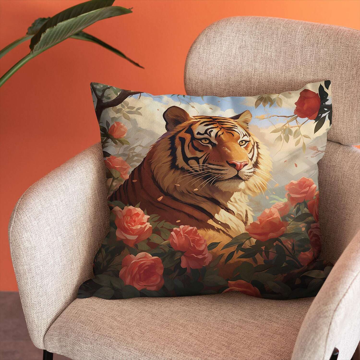 Wild Woman Tiger Pillow Cover 1PC