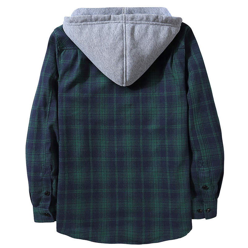 plaid hooded jacket - Buy 3 and get free shipping