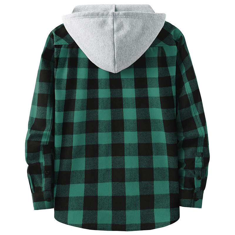 plaid hooded jacket - Buy 3 and get free shipping