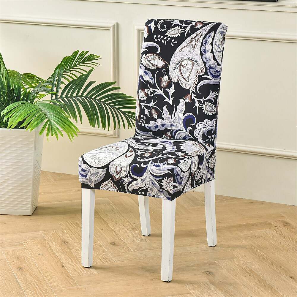 Stretch Spandex Dining Chair Cover Plants/Flower Pattern