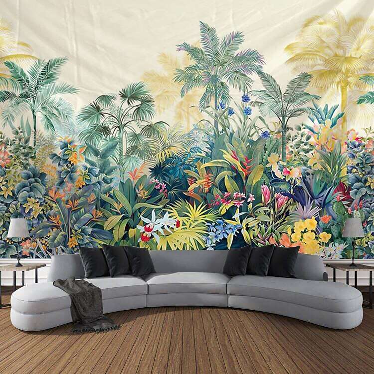 Tropical Forest Rainforest Landscape Wall Tapestry Magical Natural Green Tree