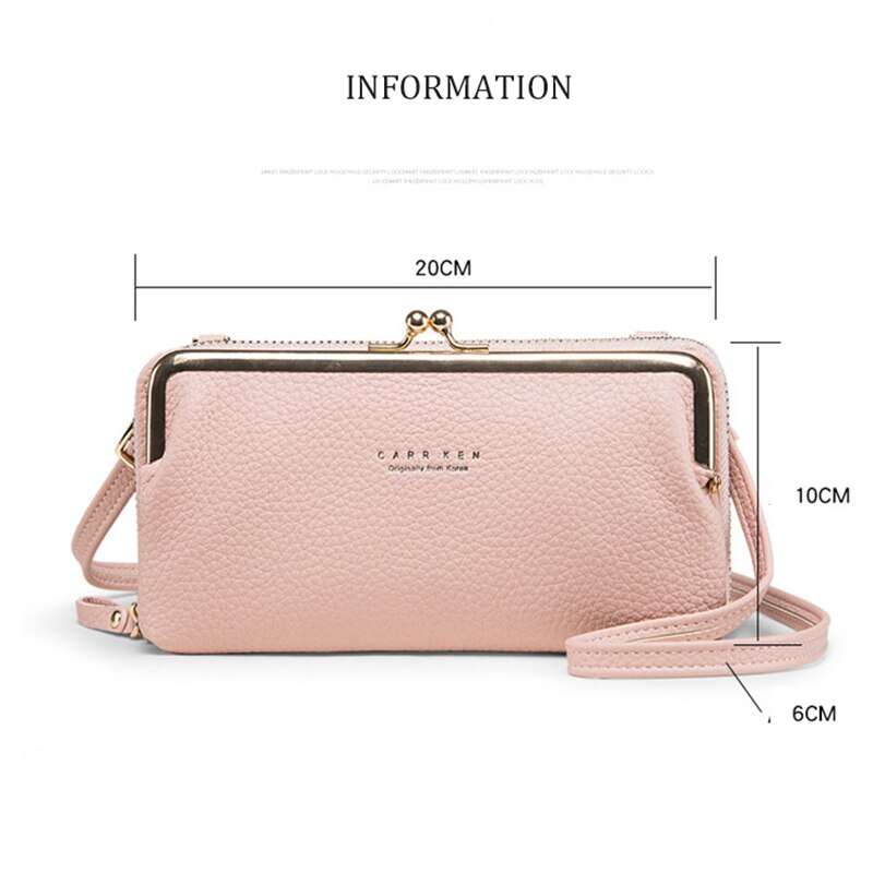 Luxury Women Bag Soft Leather Cell Phone Pocket