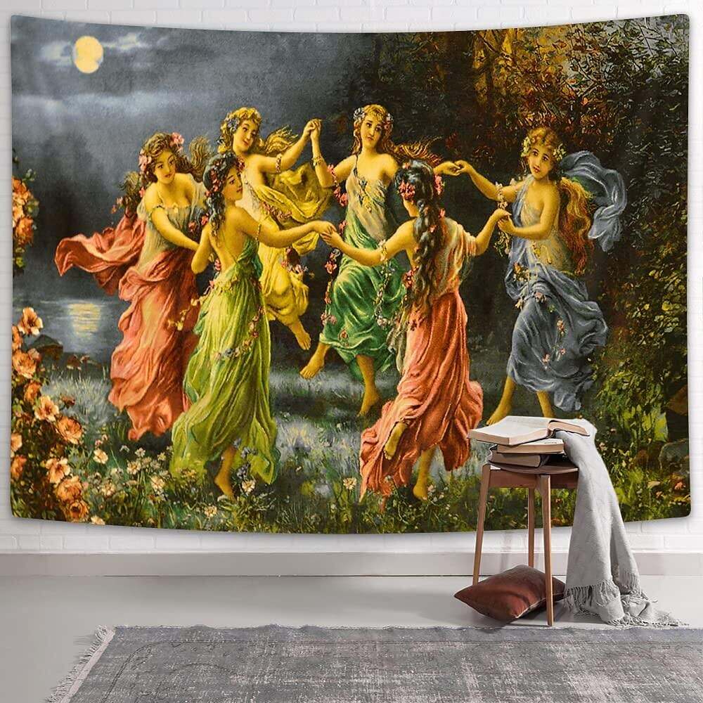 Greek Goddess Tapestry Wall Medieval Art Decor