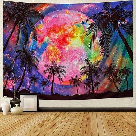 Landscape Blacklight UV Reactive Wall Tapestry