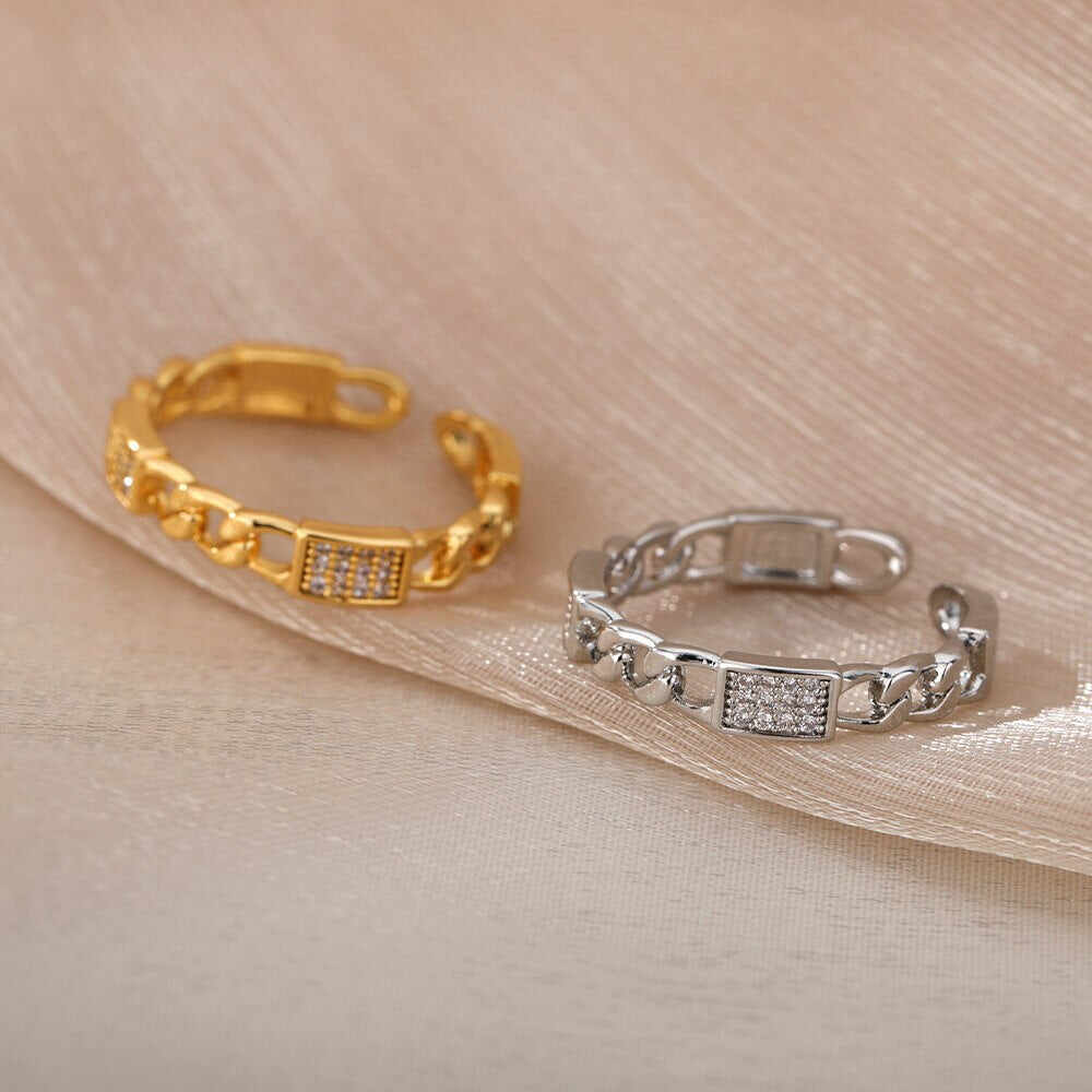 Zircon Chain Rings For Women