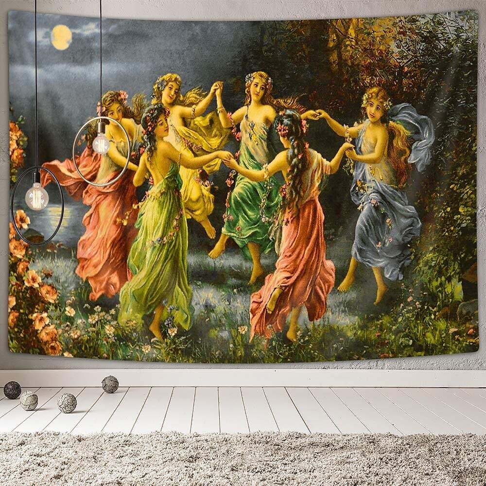 Greek Goddess Tapestry Wall Medieval Art Decor