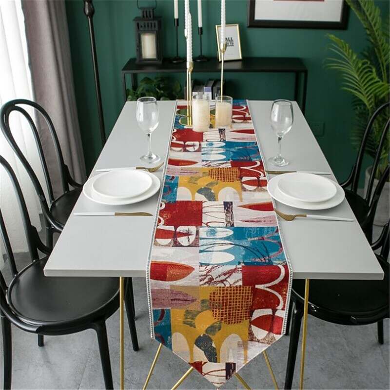 2 Pcs Table Runner Table Decor with Lace Dust-Proof European Style Table Cover