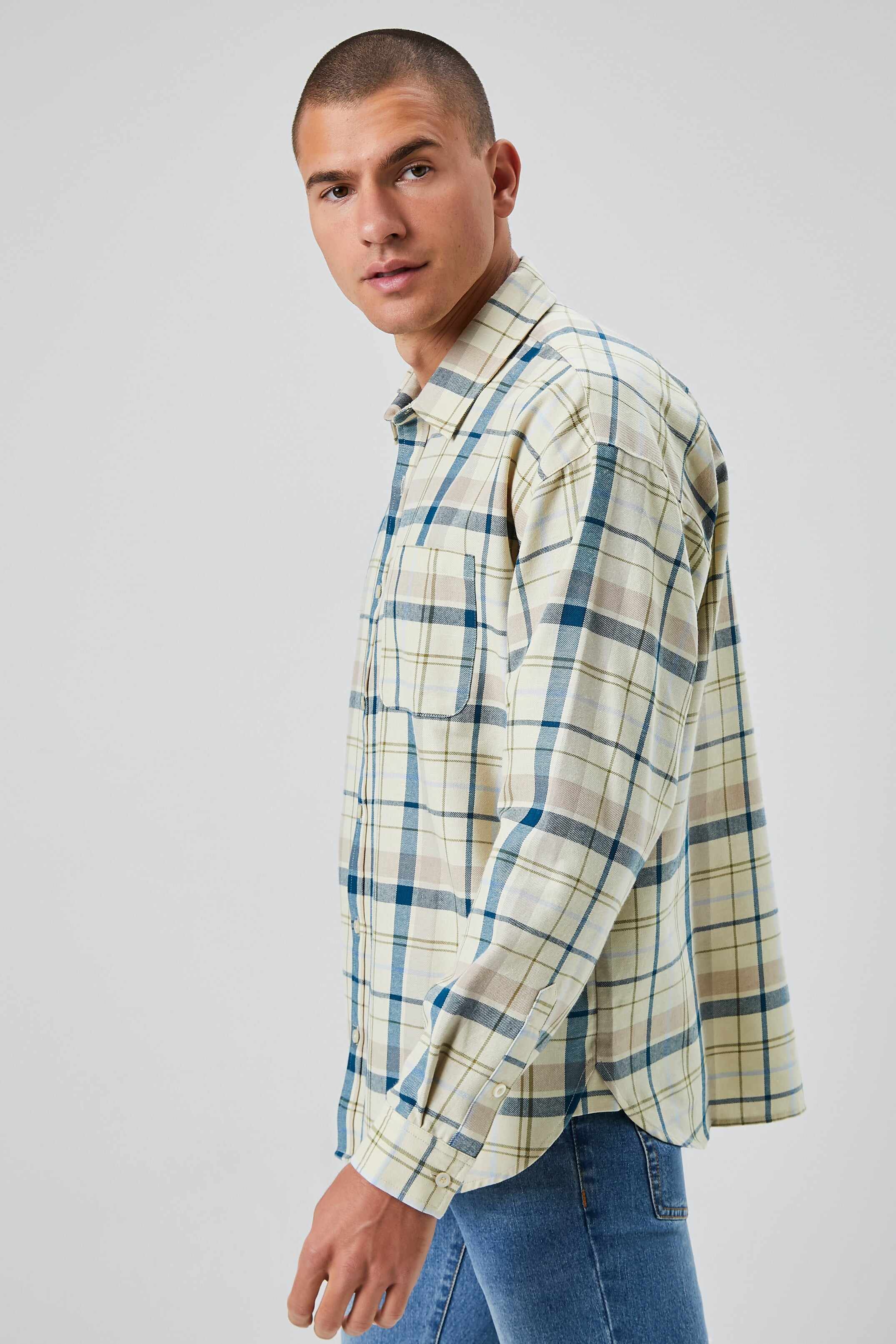 Men Apparel | Plaid Linen-Blend Shirt Taupe Forever21 - NP82776