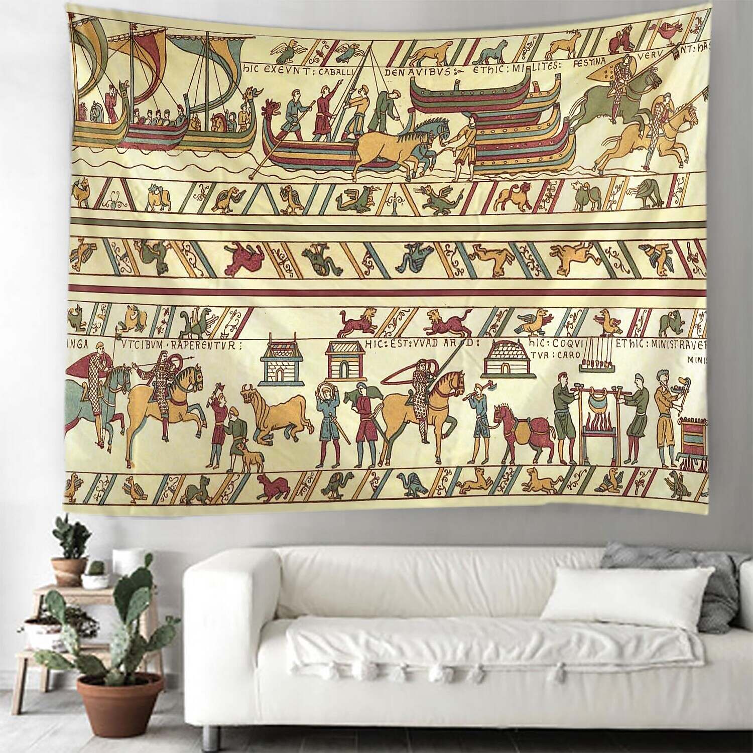 Medieval Bayeux Wall Tapestry Art Decor