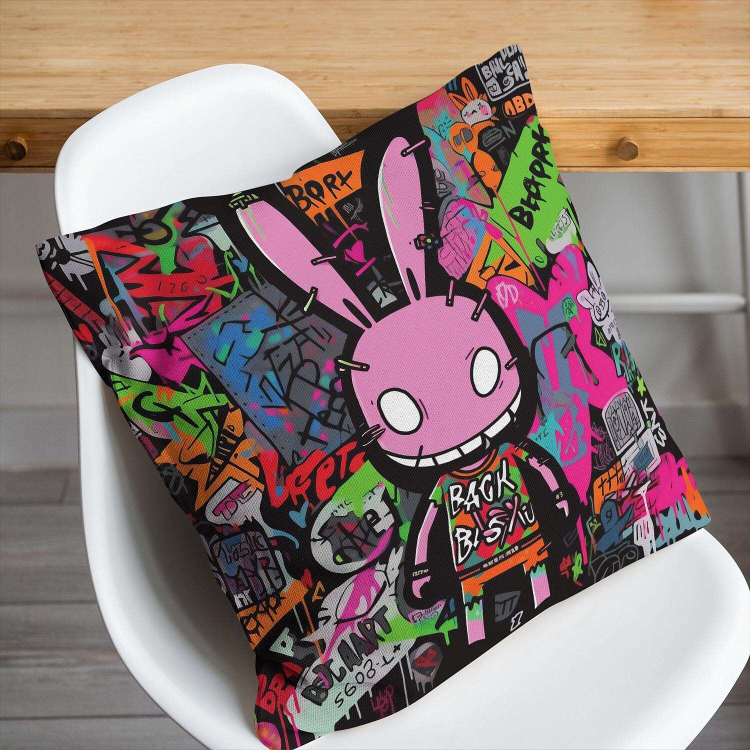 Graffiti Rabbit Pillow Cover 1PC