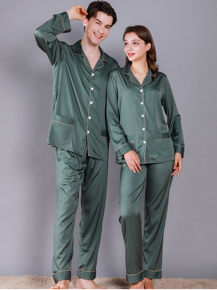 Regular Sleeve Others Simple Regular Fit Plain Matching Couple Pajama Set