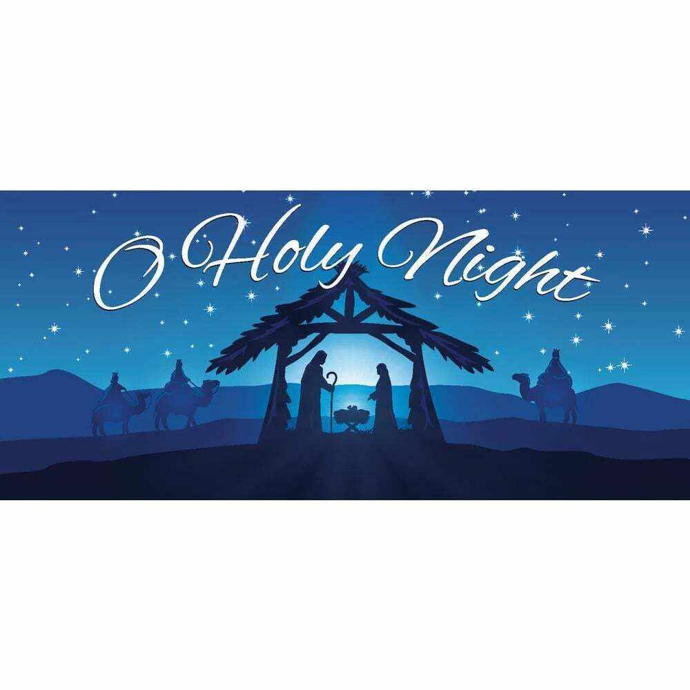 7 ft. x 16 ft. Nativity Scene O' Holy Night-Christmas Garage Door