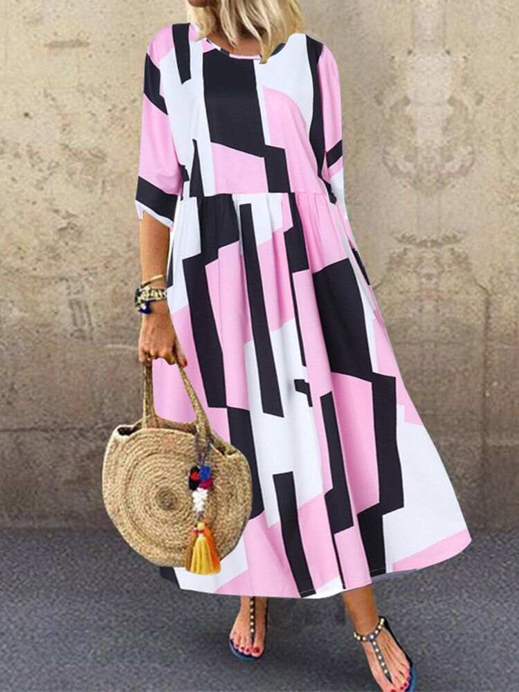 Printed Mid-Length Dress