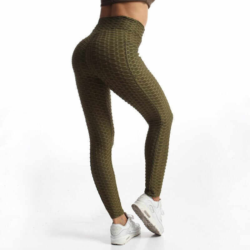 JIANWEILI push up leggings Woman High waist fitness anti cellulite legging femme Side pockets Gym Stretch pants Breathable