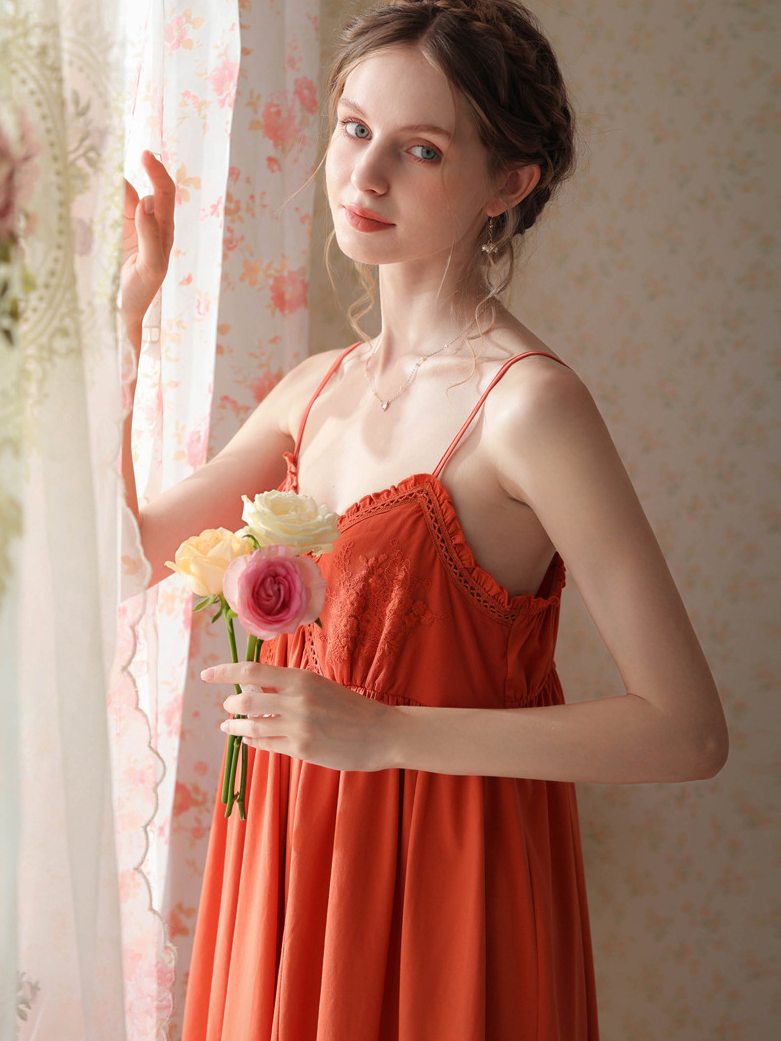 Cotton Simple V Neck Nightdress